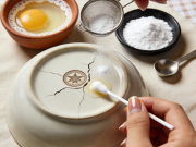 陶瓷碗裂痕修复 蛋清 + 小苏打 临时加固防漏水