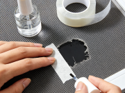 纱窗小破洞修复 指甲油 + 胶带 临时补洞
